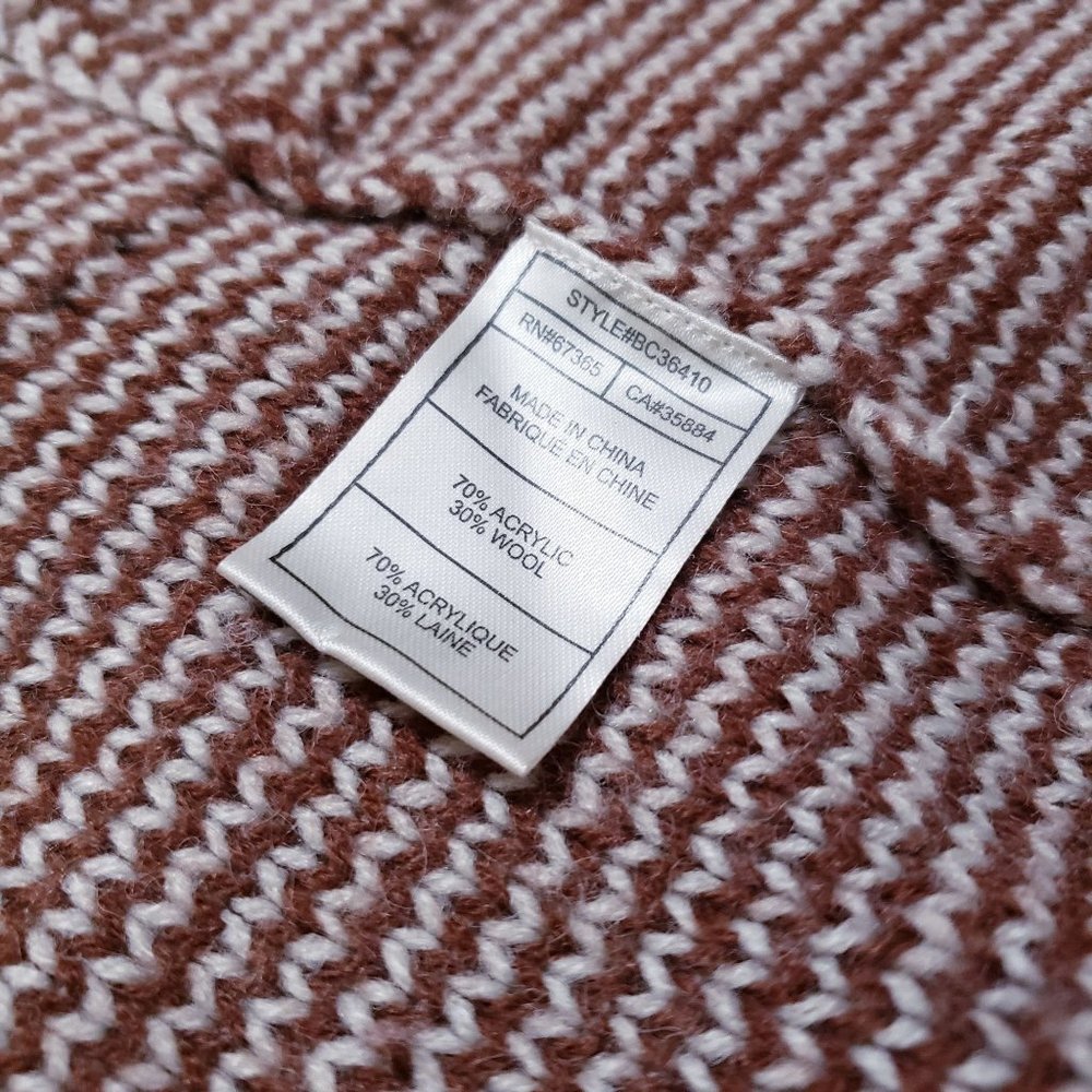 BB Dakota Wool Blend Brown White Knit Cardigan Southwest Aztec - Picture 7 of 8